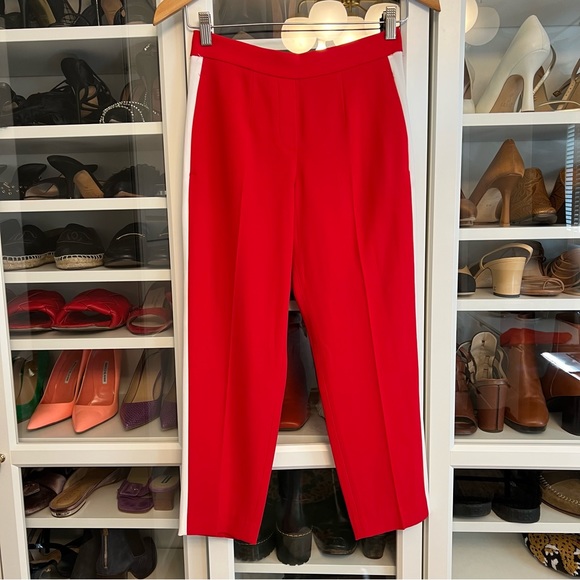 WORN ONCE✨ Aritzia Babaton Cohen Pants in Flame Scarlet with White Stripe - Picture 2 of 5